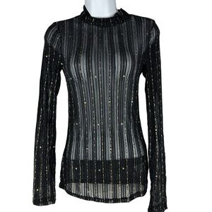 Black and Gold Striped Women's Top